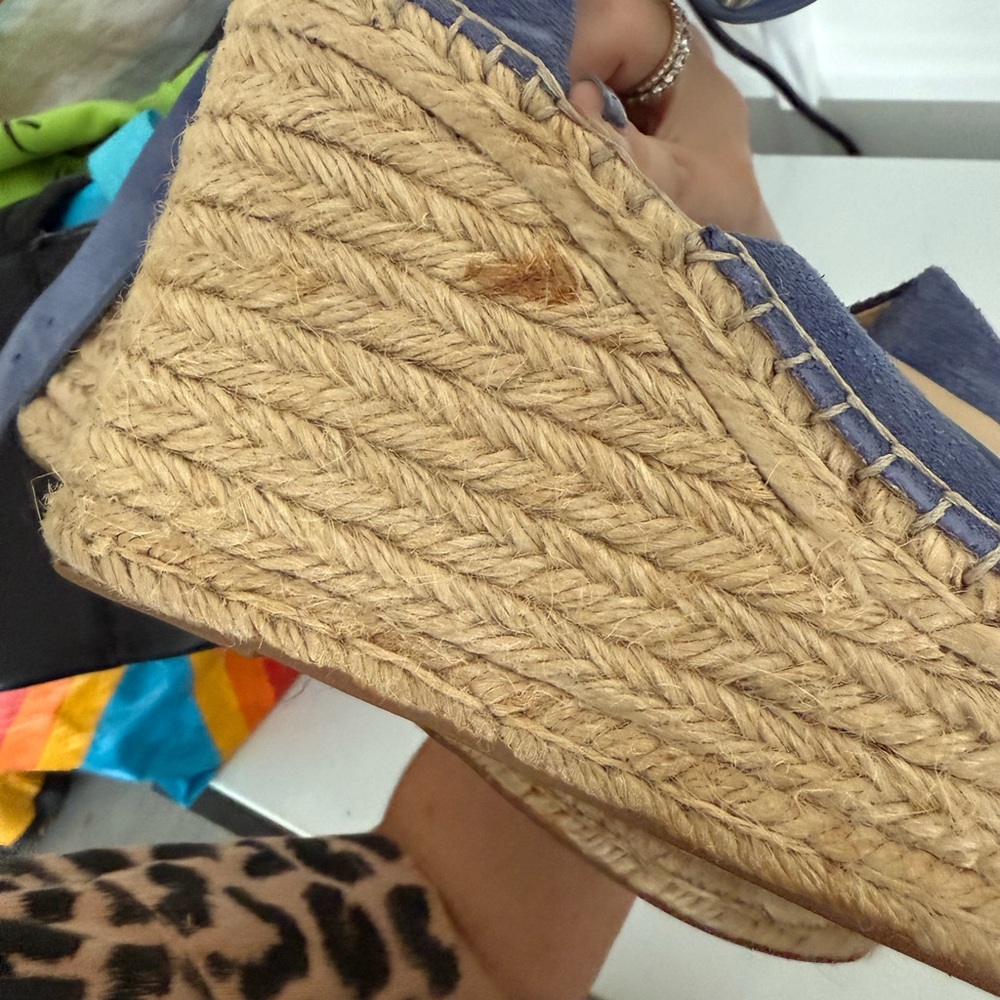 Marc Fisher Navy Suede Espadrille Wedges - Picture 4 of 4